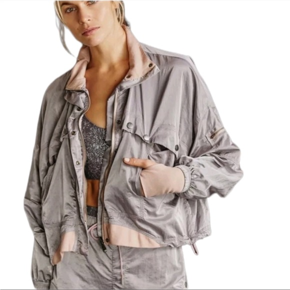Free People Movement Opal Rose Windbreaker Jacket